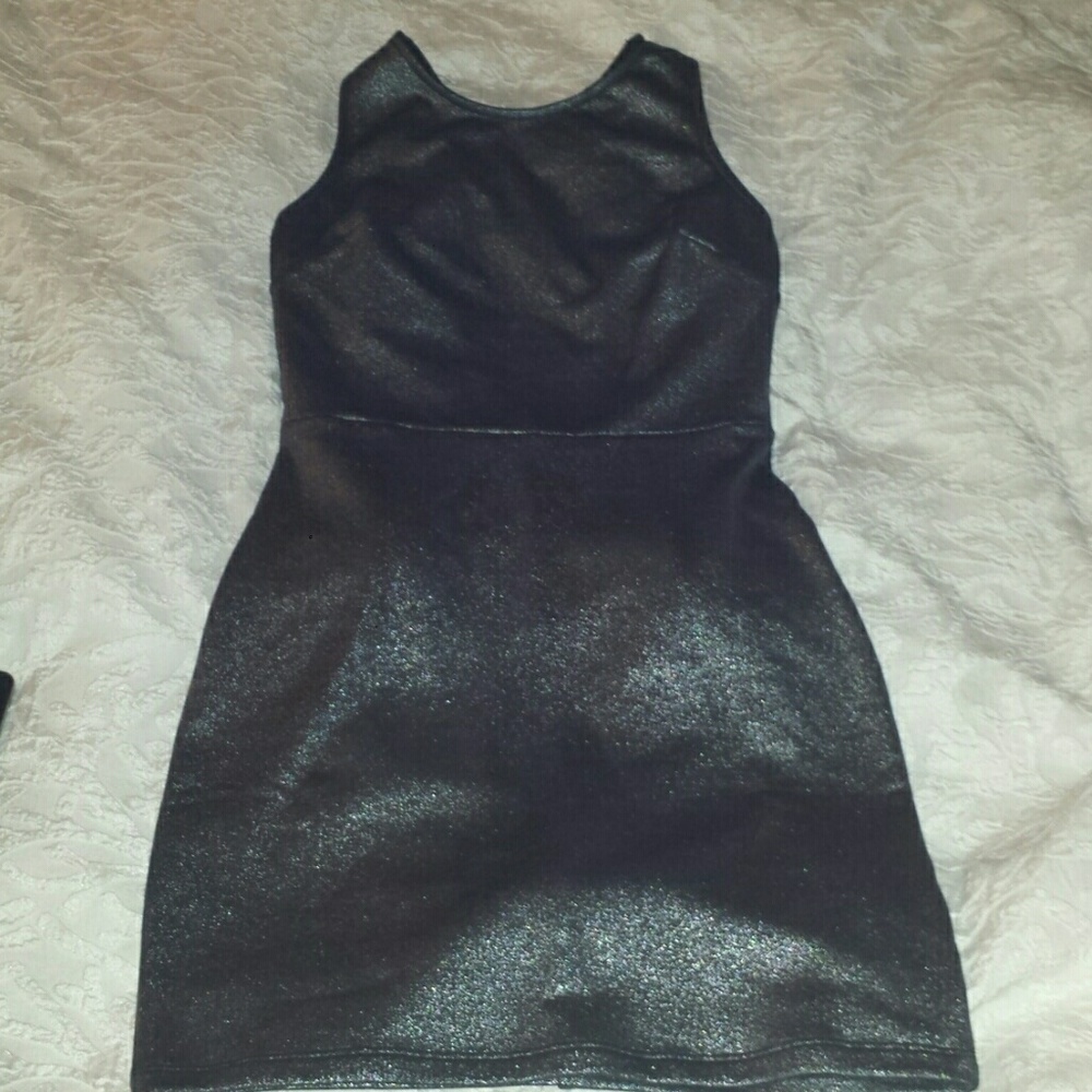 NWT ASTR Silver Criss-cross Back Dress Size S